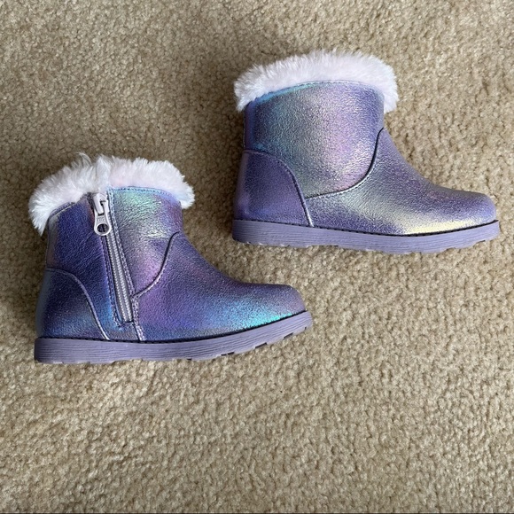 Cat & Jack Purple Iridescent Boots - Picture 3 of 6